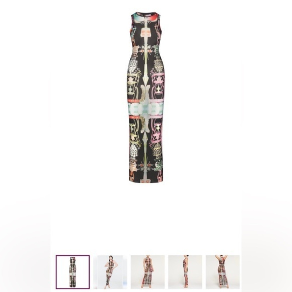SKIMS Summer Mesh High Neck Long Dress  Orchid Cabinet